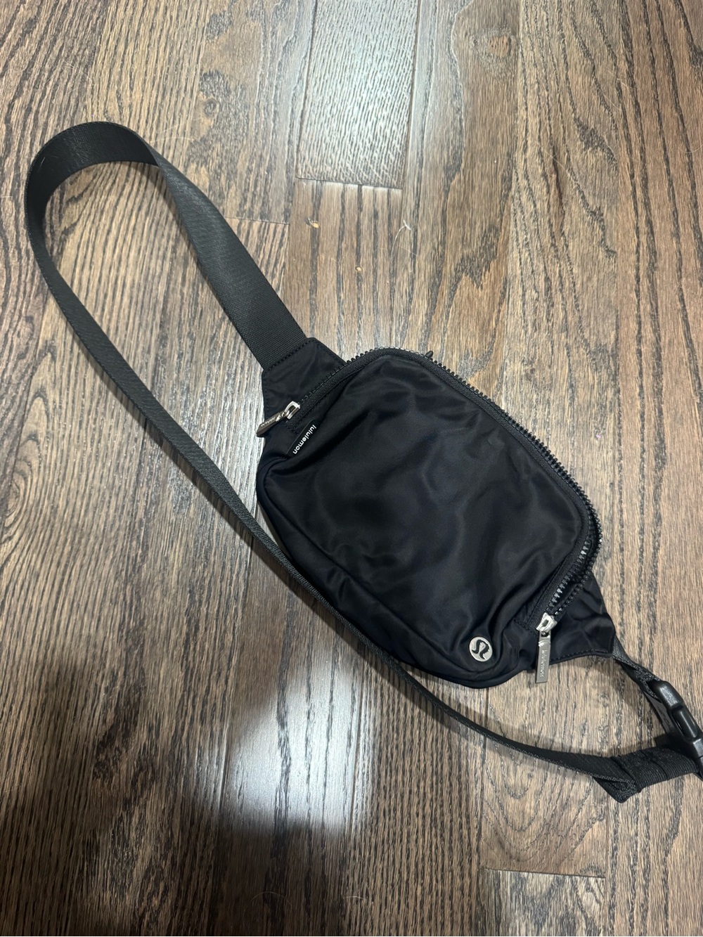 lululemon athletica Black Nylon Sling Belt Bag